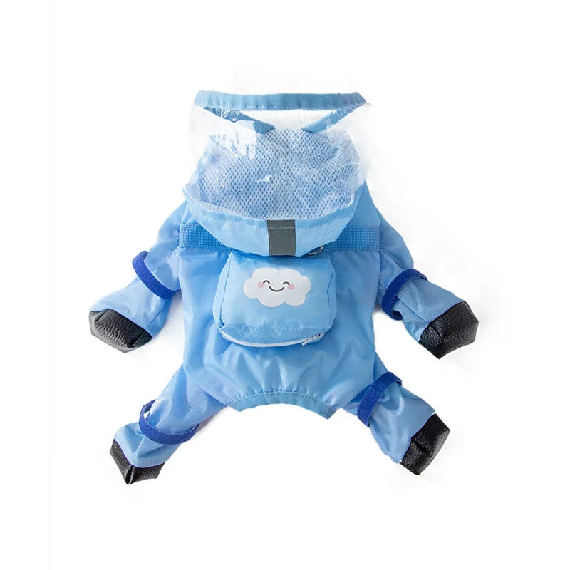 Pet Dog Raincoat Hooded Jumpsuit Waterproof Dog Jacket Outdoor Reflective Dogs Rain Coat Water Resistant Dogs Clothes