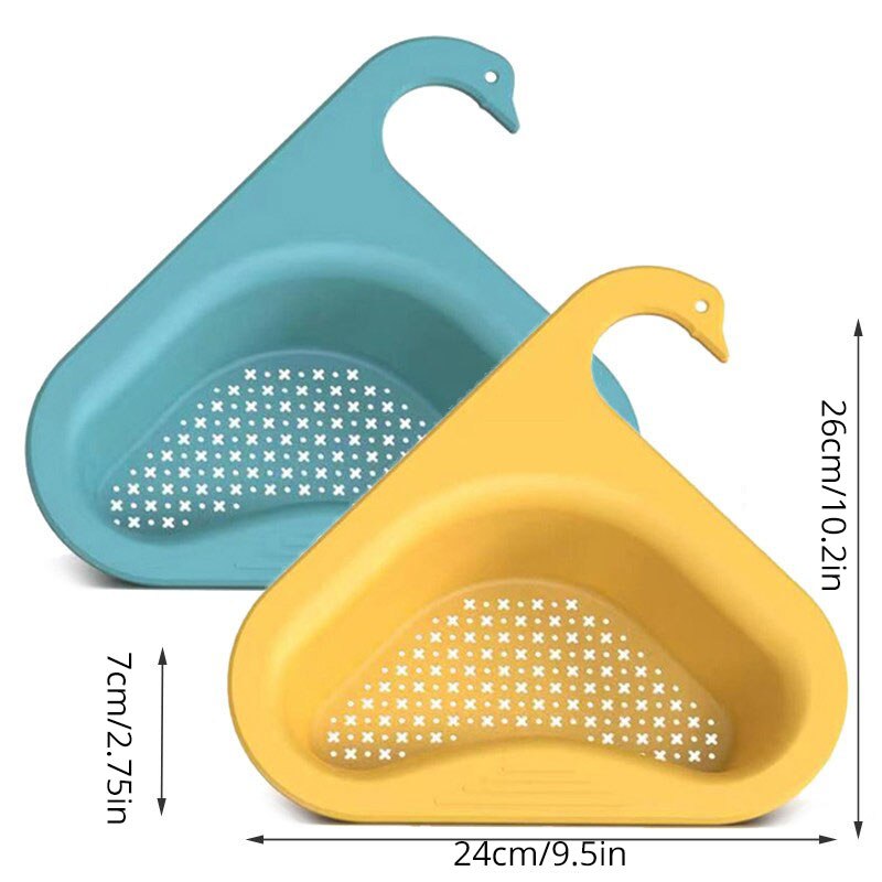 Kitchen Sink Filter Swan Drain Basket Garbage Filter Shelf Strainer Leftover Sink Hanging Rack Multifunctional Drainage Basket