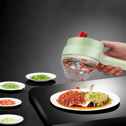 4In1 Electric Vegetable Cutter Set Handheld Wireless Electric Garlic Masher